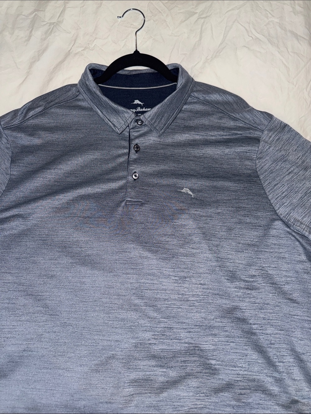 Tommy Bahama Men's Heathered Blue-Gray Polo